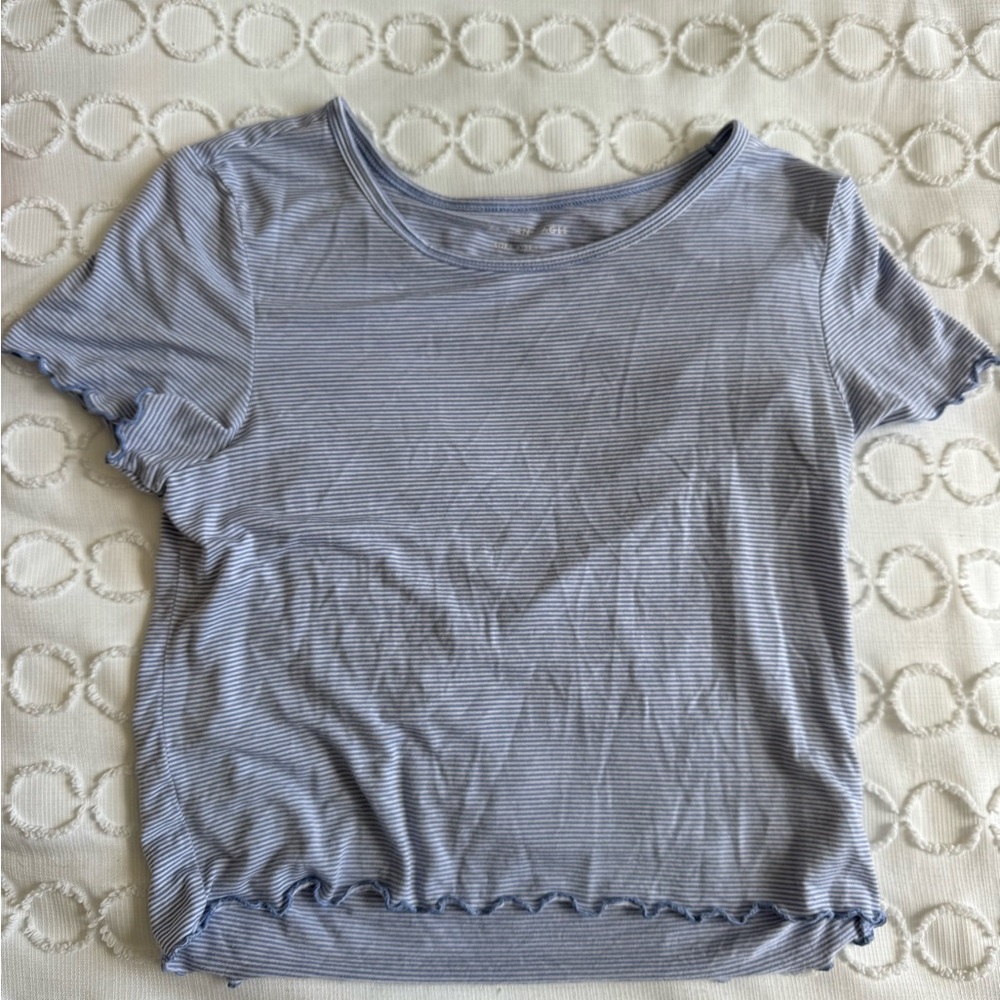 American Eagle Soft & Sexy Blue Striped Tee